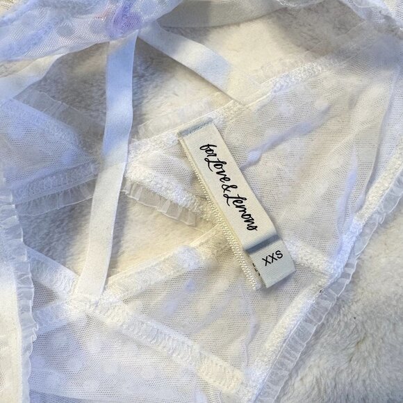 NWOT For Love & Lemons High Waisted Polka Dot Floral Rainbow Lace Panty - XXS - Picture 2 of 8